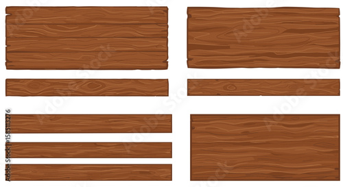 Wooden plank set with textured pattern for natural backgrounds