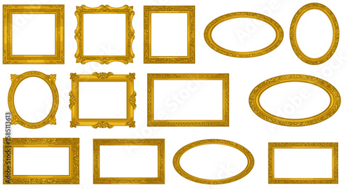 Elegant collection of ornate gold frames for art or photo display