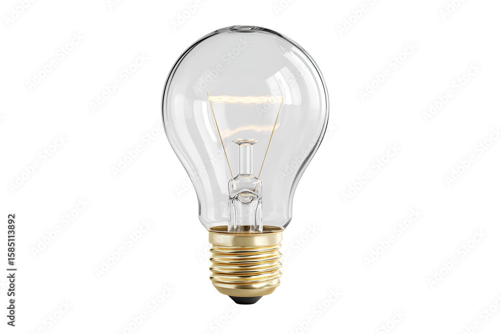 Illuminated Glass Light Bulb, Glowing Filament, Electric Energy Illuminated Glass Light Bulb, Glowing Filament, Electric Energy