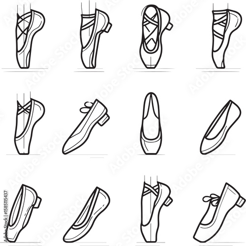 Ballet Flats Outline Drawing