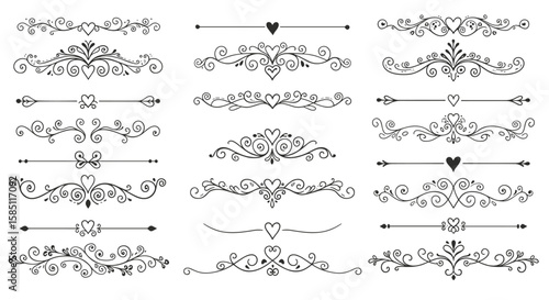 Elegant decorative dividers and flourishes set for creative design