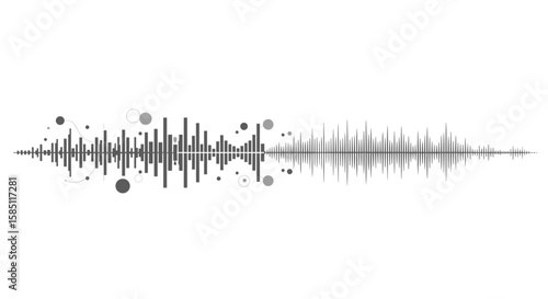 Minimalist sound wave with geometric shapes for audio visualizations