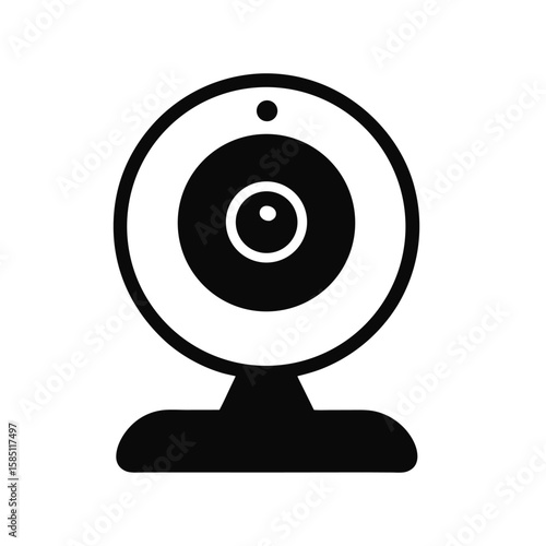 webcam silhouette icon, vector symbol for video communication, online meetings, and digital surveillance