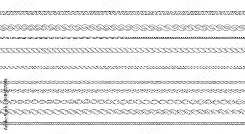 Intricate seamless pattern of decorative rope borders and lines