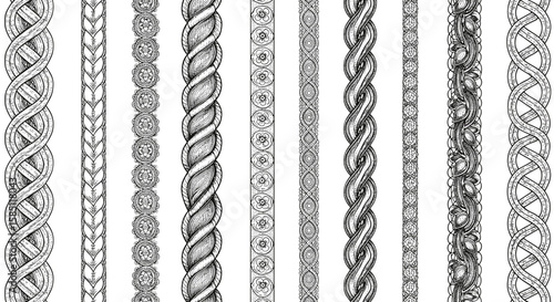 Intricate ornamental borders: vintage hand drawn decorative patterns