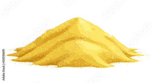 Glittering gold sand pile sparkling in realistic style