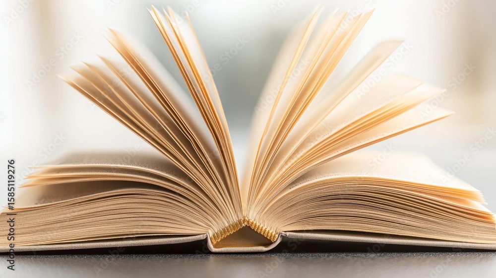 Fototapeta premium Open Book Pages Reading Knowledge Education Literature Wisdom