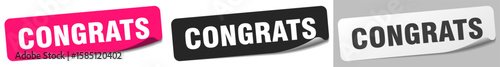 congrats sticker. congrats sticker set on white background