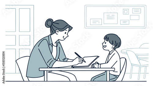 Learning with favorite person, my mom my hero