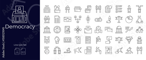 Democracy Line Editable Icons set. Vector illustration in modern thin line style of Democracy icons: democracy, election, equality, etc