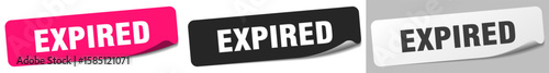 expired sticker. expired sticker set on white background