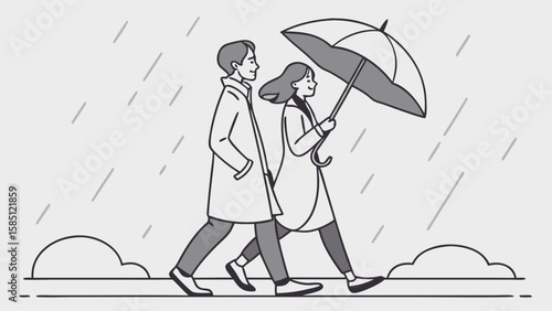 girl and crush with umbrella 