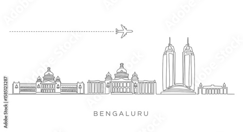 Bengaluru Skyline Plane with India Travel Minimal.