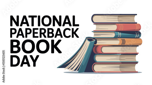 National Paperback Book Day Stack Reading Literature Celebration