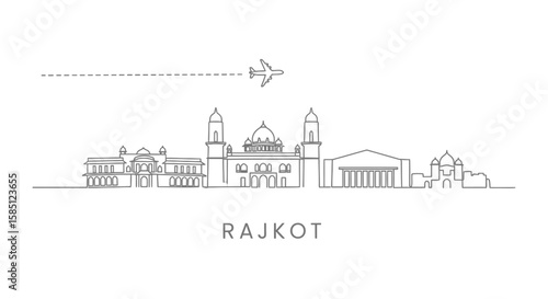 Rajkot Skyline with India Travel, and tourism.