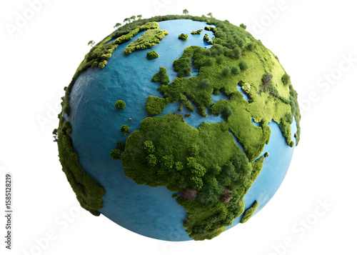 Fototapeta Naklejka Na Ścianę i Meble -  Lush green continents blue oceans earth globe