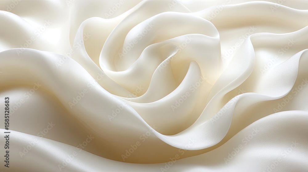 Fototapeta premium Luxurious draped silk fabric forming an elegant rosette or flower shape