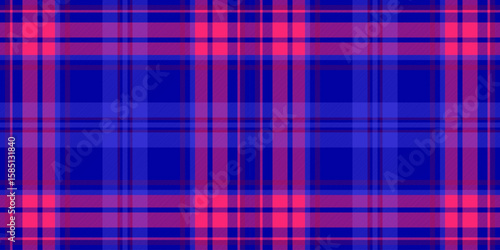 Vibrant blue and pink plaid pattern. Perfect for textile design, fashion, backgrounds, and web design.  This repeating texture offers a bold, modern aesthetic, ideal for creating eyecatching visuals.