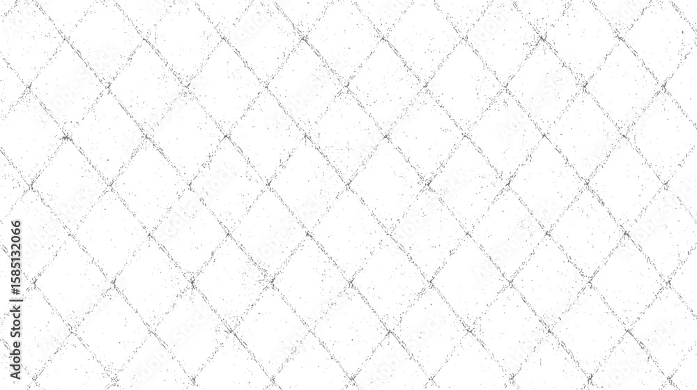Fototapeta premium Grunge diamond grid texture background illustration. Distressed geometric pattern with rough scratched lines. Abstract vintage mesh layout design.