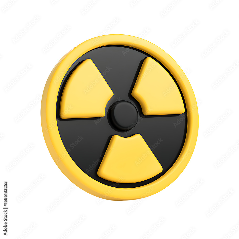 Yellow radiation symbol denotes radioactivity and nuclear danger, transparent background Yellow radiation symbol denotes radioactivity and nuclear danger, transparent background