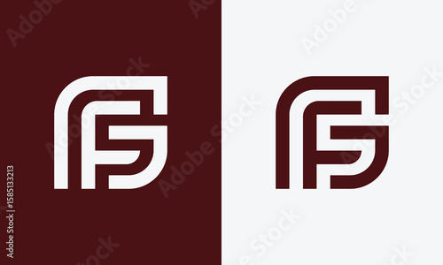 GF or FG monogram logo design