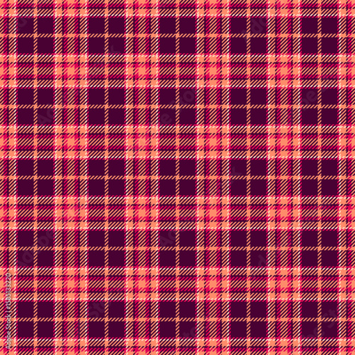 Vibrant coral and maroon plaid pattern.  Perfect for textile design, fashion, website backgrounds, or autumnal projects.  This seamless texture evokes warmth and a classic, stylish aesthetic.