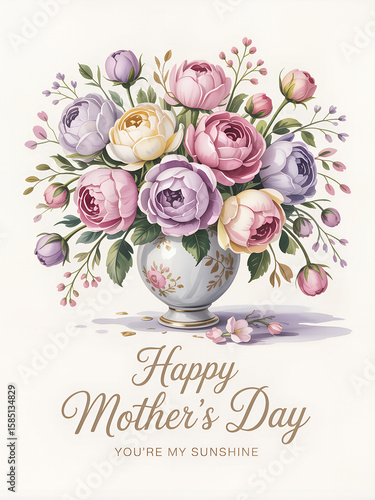 Elegant Floral Arrangement for Mother s Day with Pastel Roses and Vase
