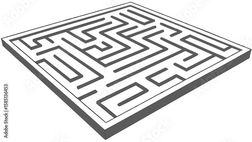 Maze puzzle game challenge illustration for problem solving and logical thinking skill development concept