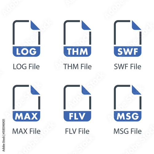 LOG, THM, SWF, MAX, FLV, MSG, File icon