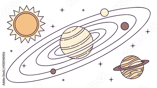 Explore the solar system planets and sun vector illustration for astronomy education and space exploration