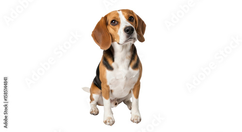 Isolated Beagle Dog Sitting