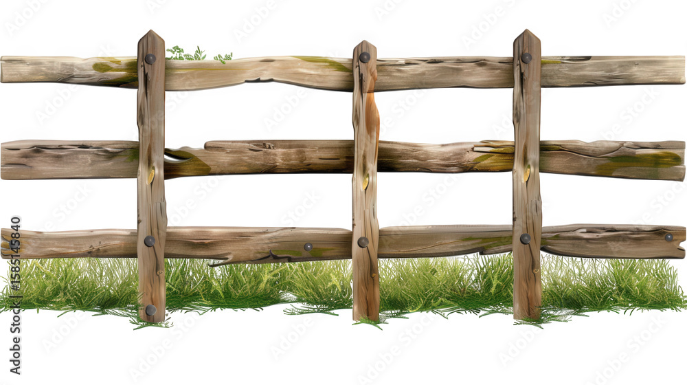 Obraz premium Wooden fence on transparent background
