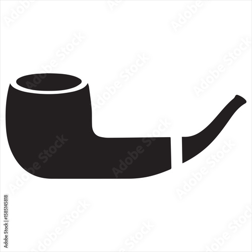Silhouette Style Vector Smoking Pipe Logo Design – Vintage Tobacco Pipe Icon for Branding, Gentlemen’s Club Emblem, Retro Bar Sign, Lounge Decor, and Classic Style Merchandise