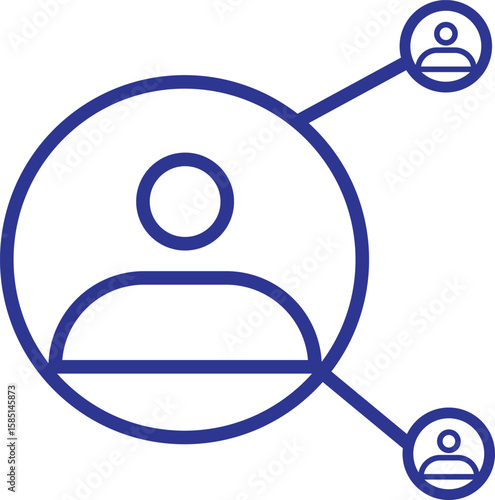 Digital Interaction: A simplistic but potent illustration capturing the essence of digital interaction, depicting the interconnectivity of individuals within a network.