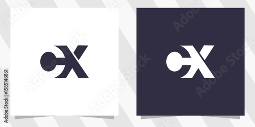 letter cx xc logo design vector