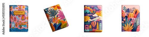 Wallpaper Mural Colorful Illustrated Passport Covers for Travel, Tourism, and Adventure Designs Torontodigital.ca