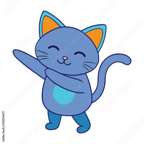 Cat Dabbing Dance Cartoon Kitty Dab Animals
