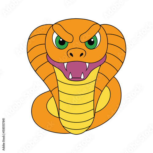 Angry Snake Cartoon Vector Illustration