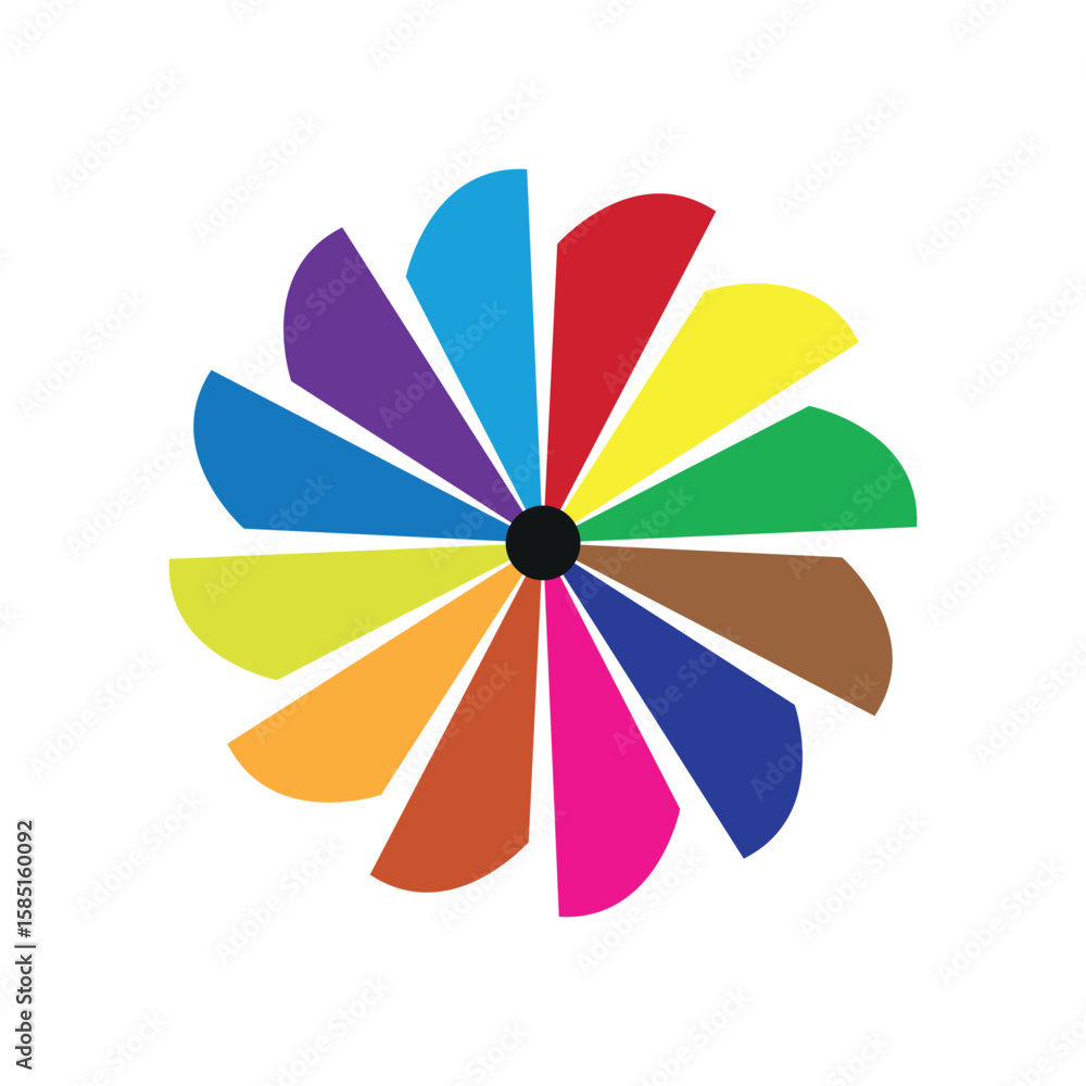 Obraz premium Colorful propeller blade icon with multi-color design