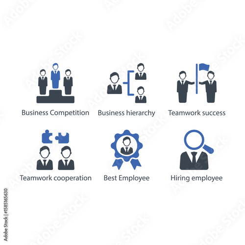 Business Competition, Hierarchy, Teamwork success, Teamwork, Best Employee, Hiring employee, icon