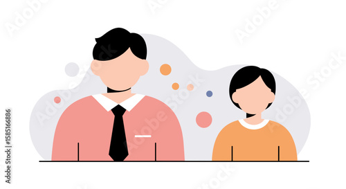 Minimalist onboarding scene in pastel colors