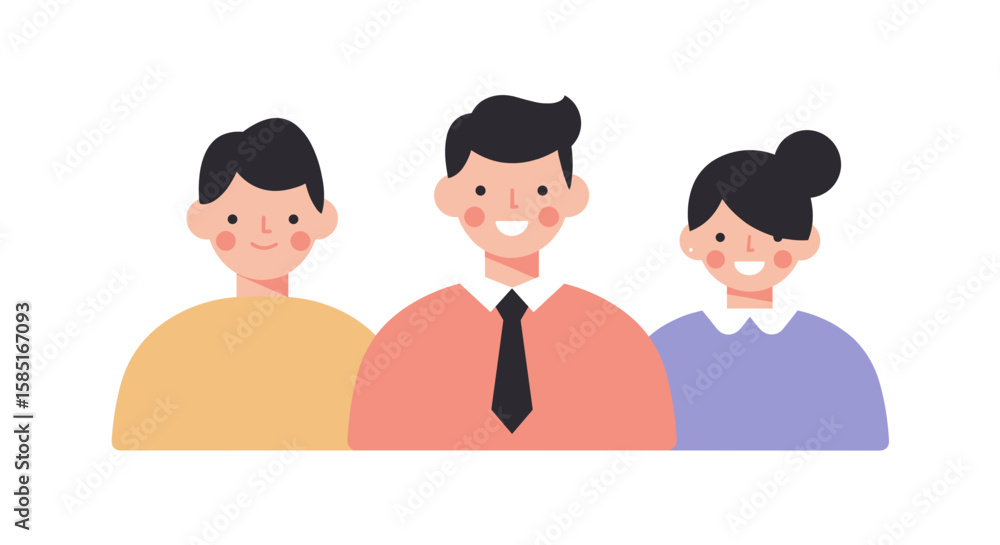 Fototapeta premium Minimalist group collaboration in pastel colors