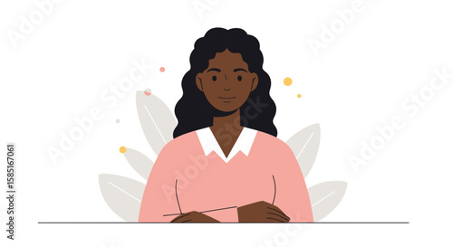 Minimalist illustration of Black leader in office