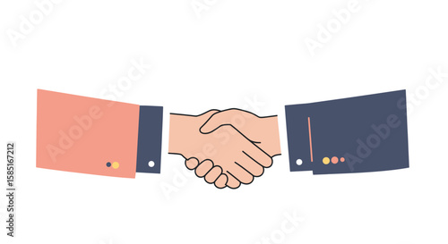 Minimalist handshake between colleagues in pastels