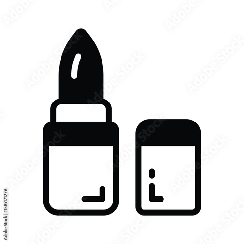A captivating glyph icon showing lipstick application