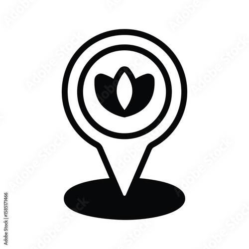 A customizable glyph icon of relaxing spa location