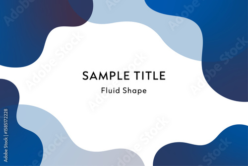 流体シェイプのバックグラウンドデザイン・ブルー