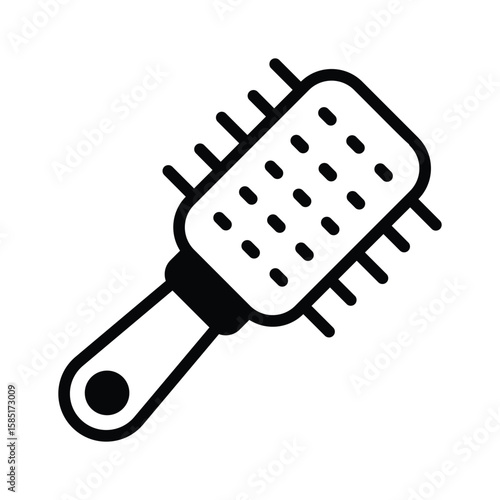 Check out this glyph icon of rounded hairbrush