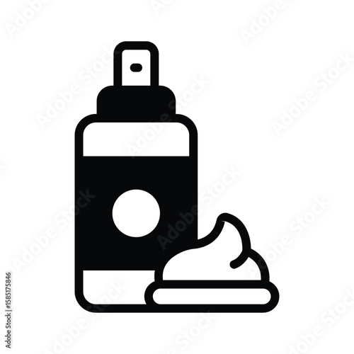 Trendy glyph icon of shaving foam dispenser