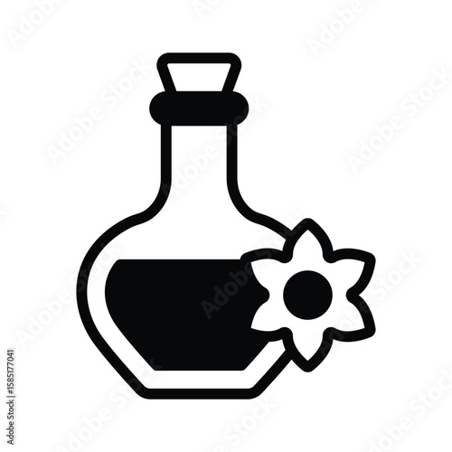 A visually engaging glyph icon of essential oil bottle